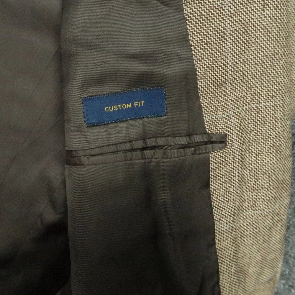 Polo‎ Ralph Lauren Blazer Mens 40R Brown Wool Silk Custom Fit Sport Coat